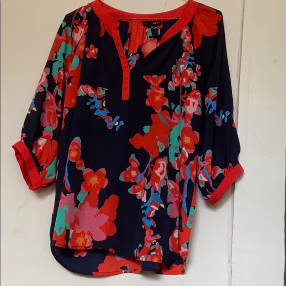 Aqua Tops - Aqua brand-floral silk top
